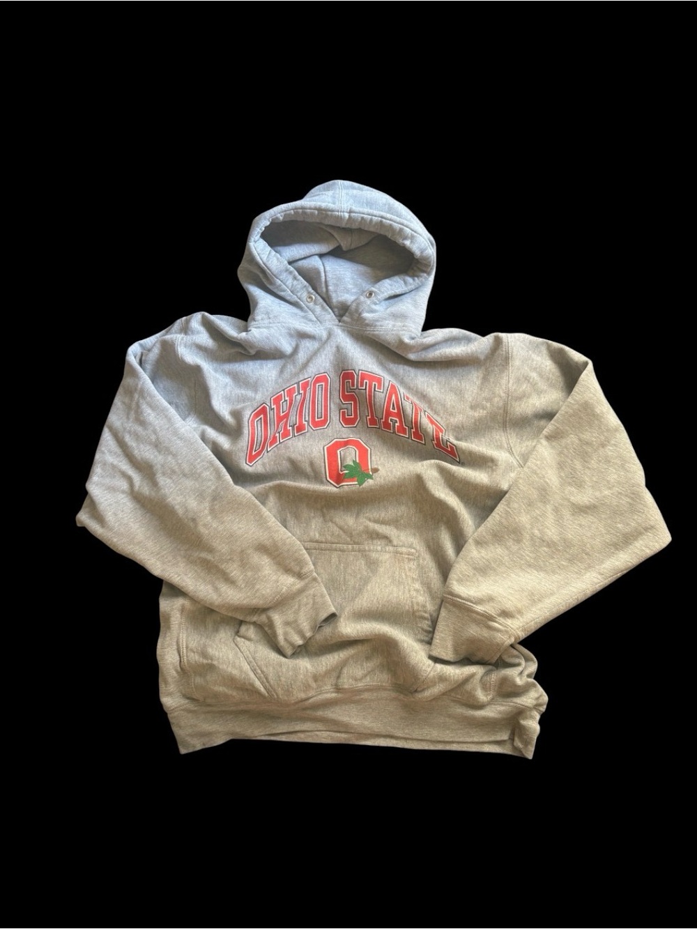 Vintage Ohio State Gray Hoodie with Red Logo